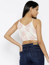 Front tie printed crop top in Pink