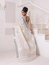 Beige Cotton Handwoven Jamdani Saree-MA64JM401380037