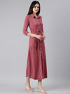 Women Mauve Polka Dots Shirt Dress-AE-15992-Mauve