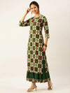 Women's Green Printed Kurta Sets-GW-2092-Green