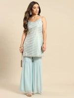 Sharara with kurta in Powder Blue