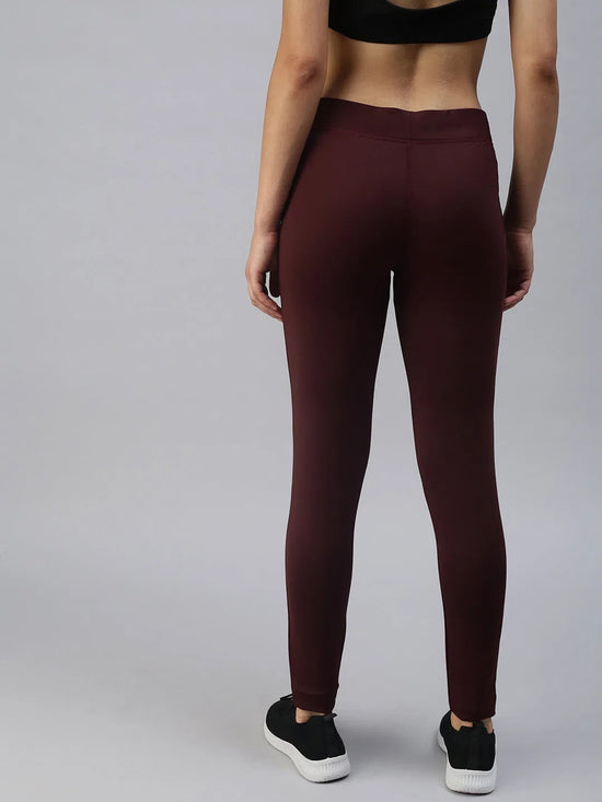 Women's Burgundy Solid Track Pants-AF-1723-Burgundy