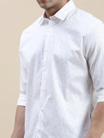 Men White Geometrical Casual Shirt-STANLEY-9858-White