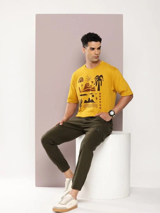 Dillinger Mustard Graphic Oversized T-shirt-DLMOV240AWD-S