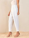 Women White Tapered Pants