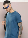 Dillinger Men's Teal Blue Plain T-Shirt