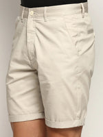 Men Beige Solid Shorts-ORBIT-7-Beige