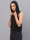 Rigo Black Hooded With Kangaroo Pocket Sleeveless Activewear Top