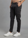 Solid Cargo Pants with 6 pockets-Grey-HC3015-30