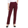 Smarty Pants Women's Cotton Lycra Straight Leg Wine Color Formal Trouser