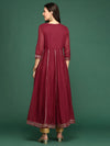 Women's Maroon Solid A-Line Kurta-ON-546-Maroon