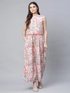 Women Floral Standard Pink Jumpsuits & Sets