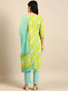 Women's Green Floral Kurta Set-AT-A-212-KPD-Limegreen