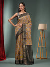 Beige Blended Silk Handwoven Ajrakh Print Saree-MA50BSL34830015