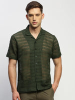 Men Green Solid Shirt-JOUSKA-1740-Olive