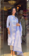 Navyaa Women's Viscose Floral Printed Straight Kurta Pant With Dupatta-Me55 white & bluekpd