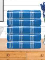 Athom Living Premium  Bath Towel 75 x 150 cm Pack of 5 Waffle Towel,Ultra Absorbent, Quick Dry, and Durable - Ideal for Spa, Gym, and Everyday Use, Blue color-ATZ-BT-7I-C5