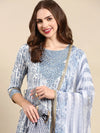 Women's White Printed Kurta Set-GW-3475-White