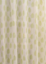 Floating Ferns 100% Sheer floral curtain for Living room & bedroom - Light filtering - Green - Pack of 1-230423029