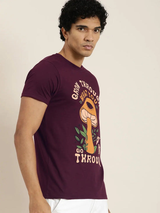 Dillinger Maroon Graphic Regular T-Shirt-DLCR18102WINE-S