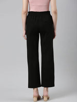 Women Black Solid Parallel Trouser-LT-KN-508-Black