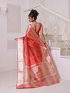 Red Dual-Tone Tissue Saree With Zari Borders-MA64TIS46610001