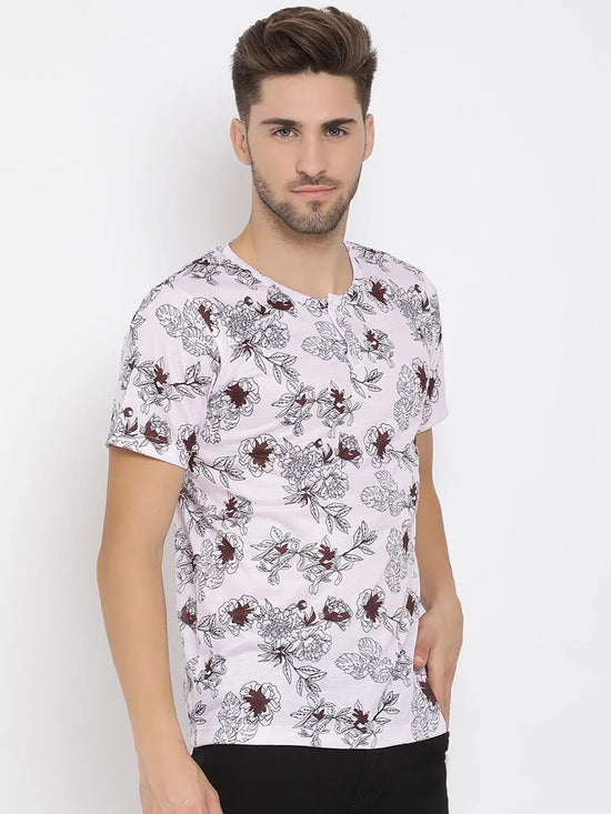 Hangup Men Standard Printed T-Shirts-26T_Henley_Print_TShirt