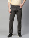 Genips Men's Grey Cotton Stretch Rico Slim Fit Self Design Casual Chinos