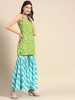 Sharara with kurta in Lime Green