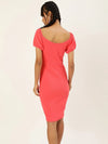 Veni Vidi Vici Coral Sweetheart Neck Bardot Midi Dress