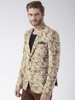 Hangup Men Standard Printed Men Formalwear-KhakhiCamo