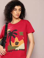 Dillinger Red Graphic Boxy Regular T-Shirt