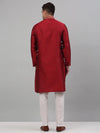 Men's Maroon Collar Embroidered Kurta Pyjama-JOKP-P-692Maroon