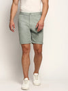 Men Green Solid Shorts-ORBIT-5-Seagreen