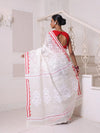 Off White Cotton Handwoven Jamdani Saree-MA64JM401380033