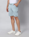 Solid Stretchable Shorts with 6 pockets-Blue-HCS6014-30