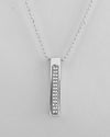 Silver Plated Men Chain With Rectangular Shaped AD Stone Studded Pendent-VOJ401