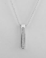 Silver Plated Men Chain With Rectangular Shaped AD Stone Studded Pendent-VOJ401