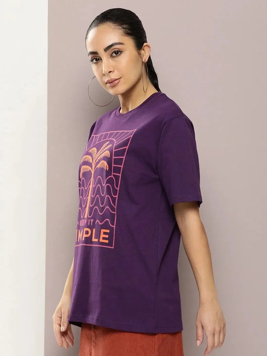 Dillinger Purple Graphic Oversized T-Shirt-WMNCR465GRL-XS