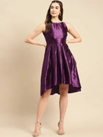 Box Pleated midi Dress in Purple