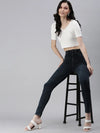 Women's Blue Solid Denim Skinny Jeans-GZ-5158C-Blue