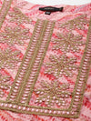 Women's Pink Printed Straight Kurta-GW-3437-Pink