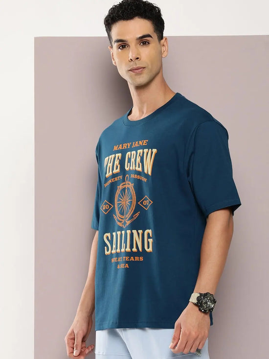 Dillinger Blue Graphic Oversized T-shirt-DLMOV296PED-S