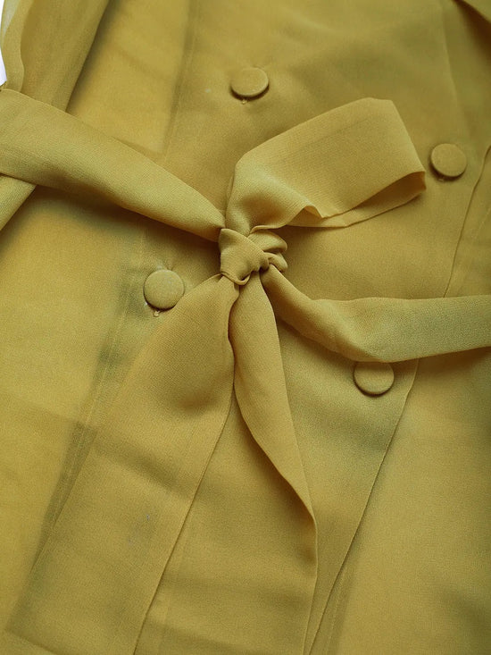 Notch big collar overlap top in Olive Green