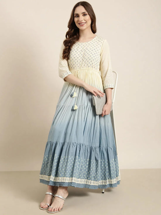 Women Anarkali Yellow Ethnic Motifs Kurta-RF-011-Yellow