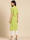 Women's Green Printed Straight Kurta-SKC-3251-Green