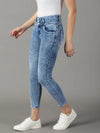 Women's Blue Solid Slim Fit Denim Jeans-GZ-5316-2-Blue