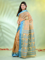 Beige Tussar Silk Saree With Woven Texture Motifs-MA66TUS431820070