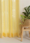 Solid Turmeric yellow sheer 100% cotton plain curtain for Living room & bedroom - Light filtering - Pack of 1-230424102