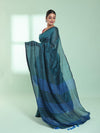 Teal  Cotton Saree With Sequine Work-MA59CT06540059